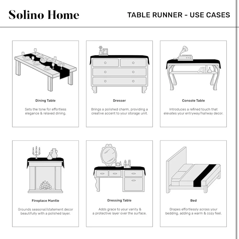 Solino Home Linen Natural Table Runner 144 Inches Long - 100% Pure Linen